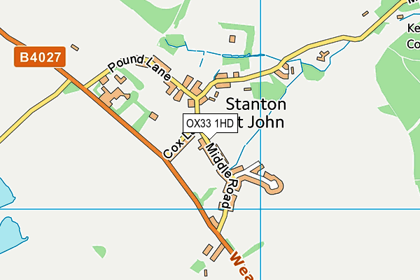 OX33 1HD map - OS VectorMap District (Ordnance Survey) OX33 1HD map - OS VectorMap District (Ordnance Survey)