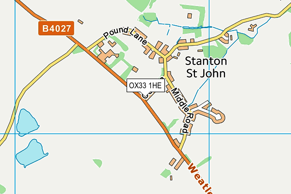 OX33 1HE map - OS VectorMap District (Ordnance Survey) OX33 1HE map - OS VectorMap District (Ordnance Survey)