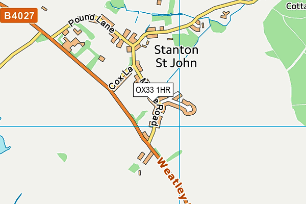 OX33 1HR map - OS VectorMap District (Ordnance Survey)