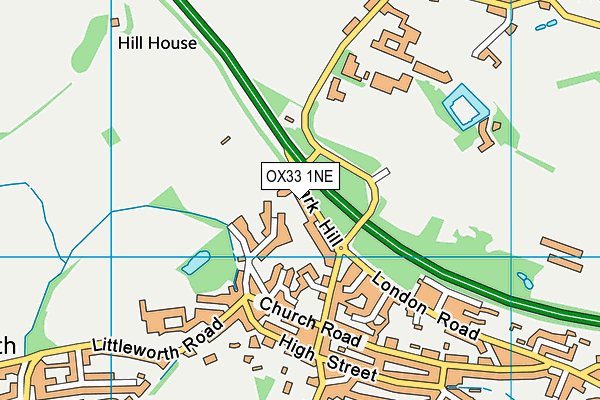 OX33 1NE map - OS VectorMap District (Ordnance Survey) OX33 1NE map - OS VectorMap District (Ordnance Survey)