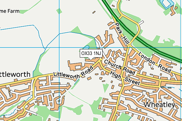 OX33 1NJ map - OS VectorMap District (Ordnance Survey) OX33 1NJ map - OS VectorMap District (Ordnance Survey)
