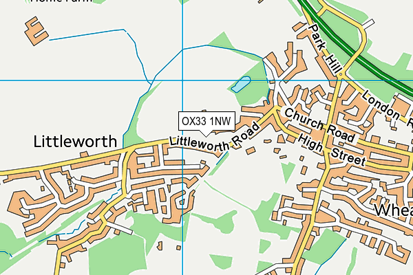 OX33 1NW map - OS VectorMap District (Ordnance Survey) OX33 1NW map - OS VectorMap District (Ordnance Survey)