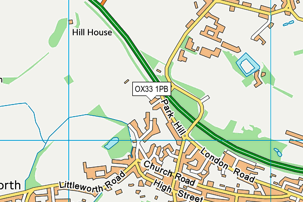 OX33 1PB map - OS VectorMap District (Ordnance Survey) OX33 1PB map - OS VectorMap District (Ordnance Survey)