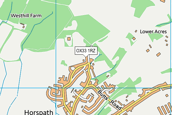 OX33 1RZ map - OS VectorMap District (Ordnance Survey) OX33 1RZ map - OS VectorMap District (Ordnance Survey)