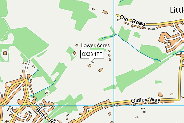OX33 1TF map - OS VectorMap District (Ordnance Survey) OX33 1TF map - OS VectorMap District (Ordnance Survey)