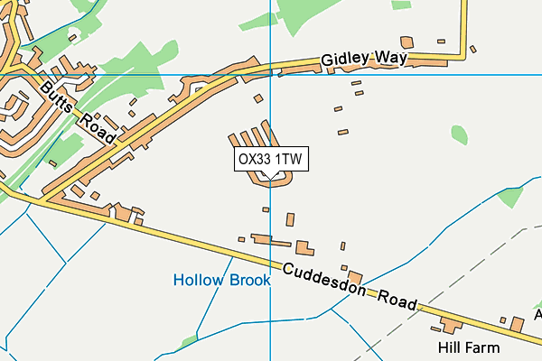 OX33 1TW map - OS VectorMap District (Ordnance Survey) OX33 1TW map - OS VectorMap District (Ordnance Survey)