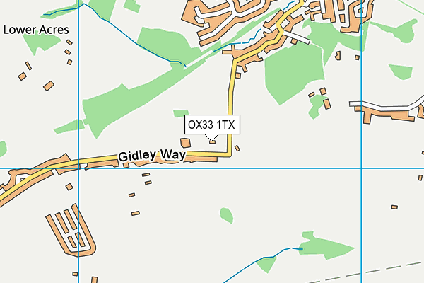 OX33 1TX map - OS VectorMap District (Ordnance Survey) OX33 1TX map - OS VectorMap District (Ordnance Survey)