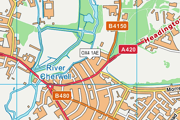 OX4 1AE map - OS VectorMap District (Ordnance Survey) OX4 1AE map - OS VectorMap District (Ordnance Survey)