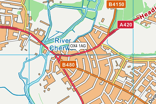 OX4 1AG map - OS VectorMap District (Ordnance Survey) OX4 1AG map - OS VectorMap District (Ordnance Survey)