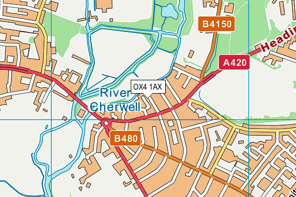 OX4 1AX map - OS VectorMap District (Ordnance Survey)