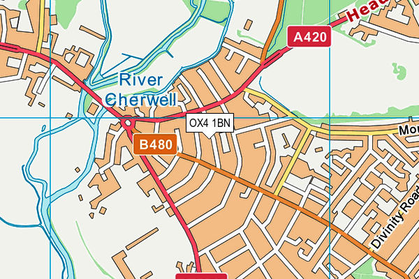 OX4 1BN map - OS VectorMap District (Ordnance Survey) OX4 1BN map - OS VectorMap District (Ordnance Survey)