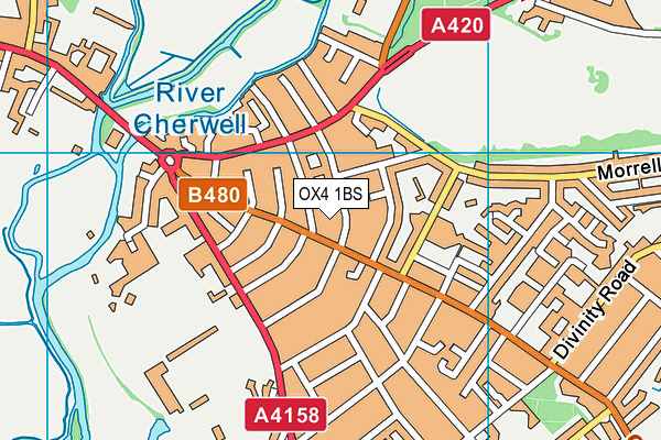 OX4 1BS map - OS VectorMap District (Ordnance Survey) OX4 1BS map - OS VectorMap District (Ordnance Survey)