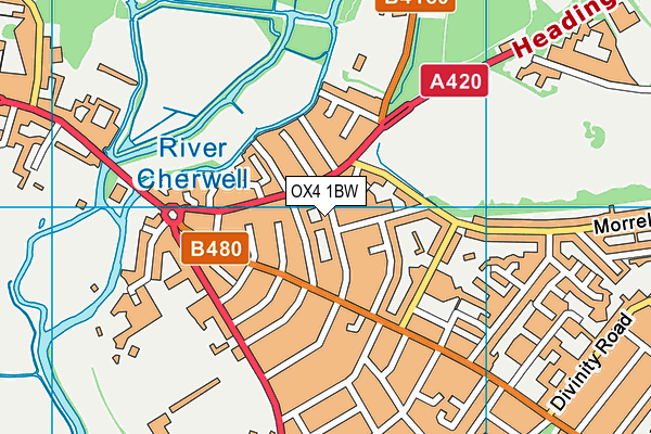 OX4 1BW map - OS VectorMap District (Ordnance Survey)