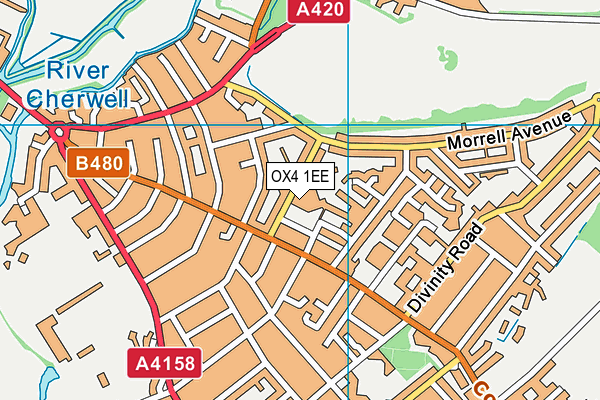 OX4 1EE map - OS VectorMap District (Ordnance Survey) OX4 1EE map - OS VectorMap District (Ordnance Survey)