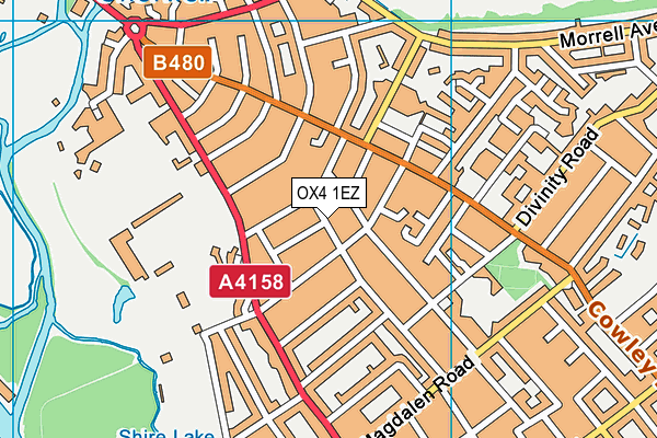 OX4 1EZ map - OS VectorMap District (Ordnance Survey) OX4 1EZ map - OS VectorMap District (Ordnance Survey)
