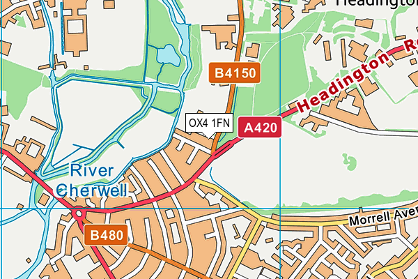 OX4 1FN map - OS VectorMap District (Ordnance Survey) OX4 1FN map - OS VectorMap District (Ordnance Survey)
