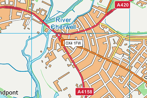 OX4 1FW map - OS VectorMap District (Ordnance Survey) OX4 1FW map - OS VectorMap District (Ordnance Survey)