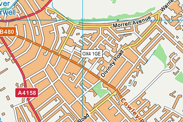 OX4 1GE map - OS VectorMap District (Ordnance Survey) OX4 1GE map - OS VectorMap District (Ordnance Survey)