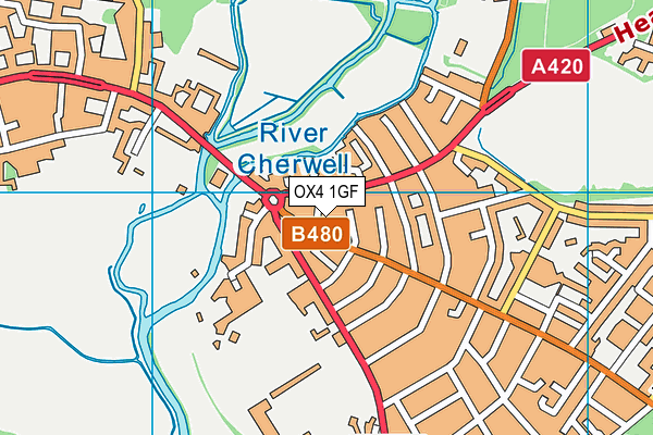 OX4 1GF map - OS VectorMap District (Ordnance Survey)