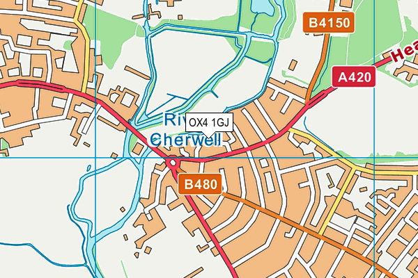 OX4 1GJ map - OS VectorMap District (Ordnance Survey)