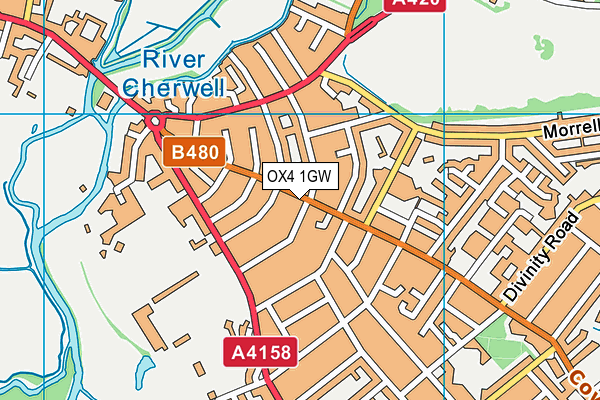 OX4 1GW map - OS VectorMap District (Ordnance Survey) OX4 1GW map - OS VectorMap District (Ordnance Survey)