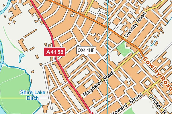 OX4 1HF map - OS VectorMap District (Ordnance Survey) OX4 1HF map - OS VectorMap District (Ordnance Survey)