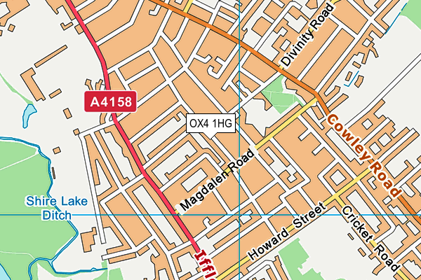 OX4 1HG map - OS VectorMap District (Ordnance Survey) OX4 1HG map - OS VectorMap District (Ordnance Survey)