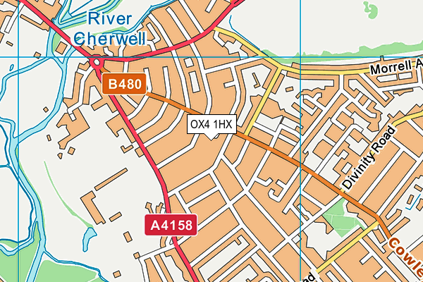 OX4 1HX map - OS VectorMap District (Ordnance Survey) OX4 1HX map - OS VectorMap District (Ordnance Survey)