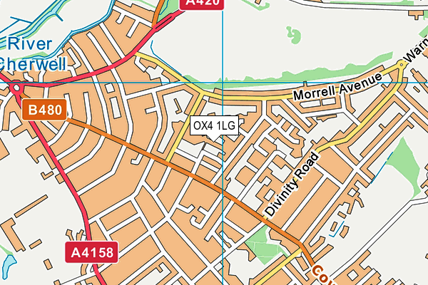 OX4 1LG map - OS VectorMap District (Ordnance Survey) OX4 1LG map - OS VectorMap District (Ordnance Survey)