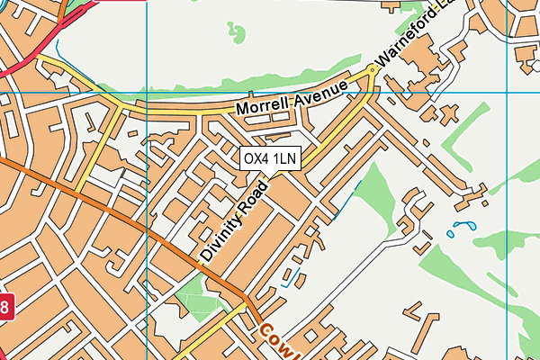 OX4 1LN map - OS VectorMap District (Ordnance Survey) OX4 1LN map - OS VectorMap District (Ordnance Survey)