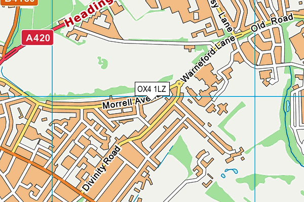 OX4 1LZ map - OS VectorMap District (Ordnance Survey) OX4 1LZ map - OS VectorMap District (Ordnance Survey)