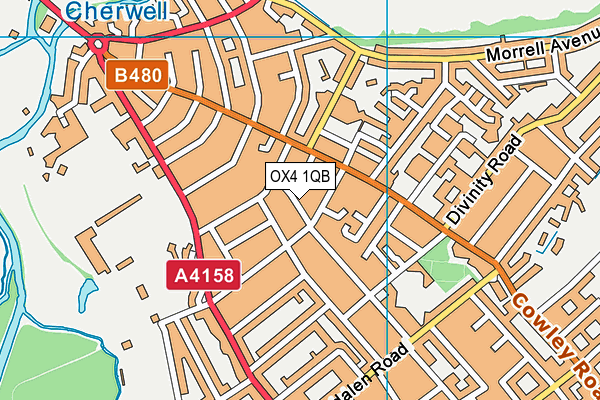 OX4 1QB map - OS VectorMap District (Ordnance Survey)