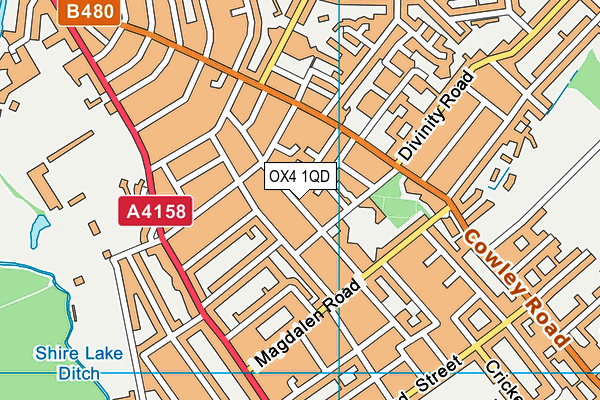 OX4 1QD map - OS VectorMap District (Ordnance Survey)