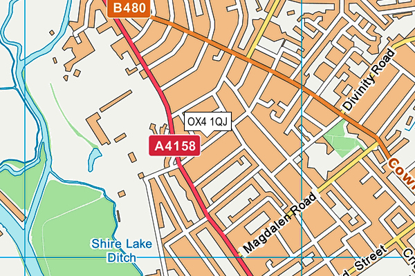 OX4 1QJ map - OS VectorMap District (Ordnance Survey) OX4 1QJ map - OS VectorMap District (Ordnance Survey)