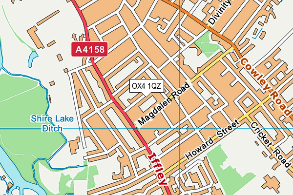 OX4 1QZ map - OS VectorMap District (Ordnance Survey) OX4 1QZ map - OS VectorMap District (Ordnance Survey)