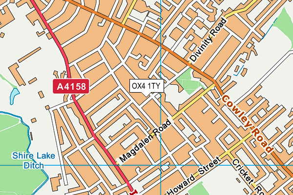 OX4 1TY map - OS VectorMap District (Ordnance Survey) OX4 1TY map - OS VectorMap District (Ordnance Survey)