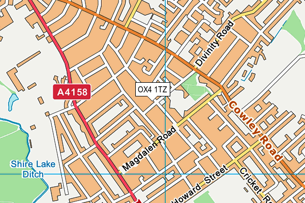 OX4 1TZ map - OS VectorMap District (Ordnance Survey) OX4 1TZ map - OS VectorMap District (Ordnance Survey)