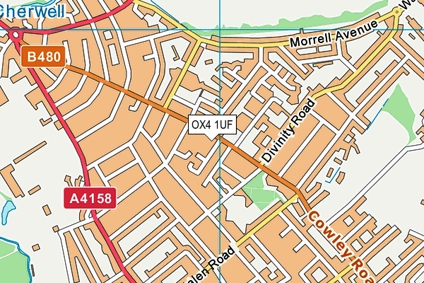 OX4 1UF map - OS VectorMap District (Ordnance Survey) OX4 1UF map - OS VectorMap District (Ordnance Survey)