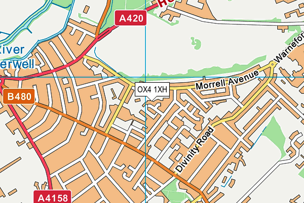 OX4 1XH map - OS VectorMap District (Ordnance Survey) OX4 1XH map - OS VectorMap District (Ordnance Survey)