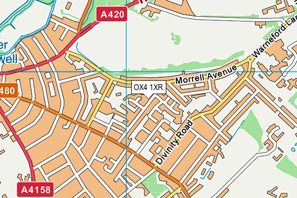 OX4 1XR map - OS VectorMap District (Ordnance Survey)