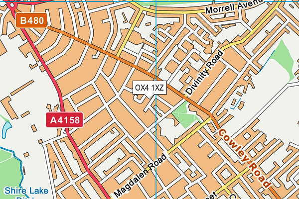OX4 1XZ map - OS VectorMap District (Ordnance Survey) OX4 1XZ map - OS VectorMap District (Ordnance Survey)