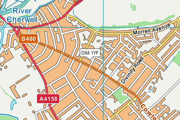OX4 1YF map - OS VectorMap District (Ordnance Survey) OX4 1YF map - OS VectorMap District (Ordnance Survey)