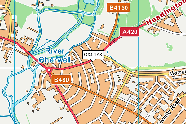 OX4 1YS map - OS VectorMap District (Ordnance Survey) OX4 1YS map - OS VectorMap District (Ordnance Survey)