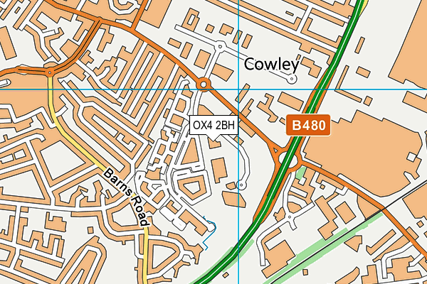 OX4 2BH map - OS VectorMap District (Ordnance Survey) OX4 2BH map - OS VectorMap District (Ordnance Survey)