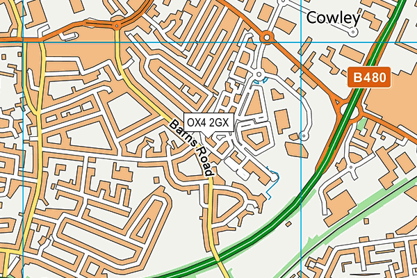 OX4 2GX map - OS VectorMap District (Ordnance Survey) OX4 2GX map - OS VectorMap District (Ordnance Survey)