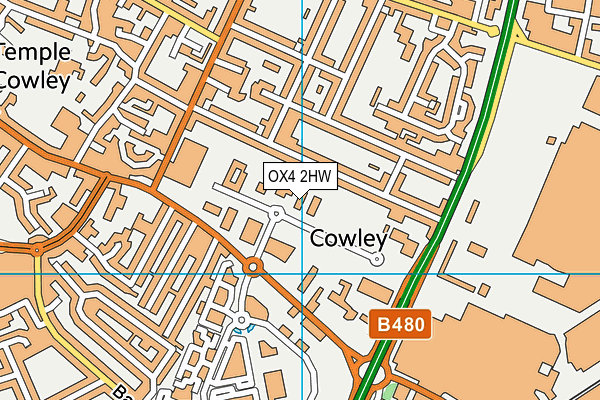 OX4 2HW map - OS VectorMap District (Ordnance Survey) OX4 2HW map - OS VectorMap District (Ordnance Survey)