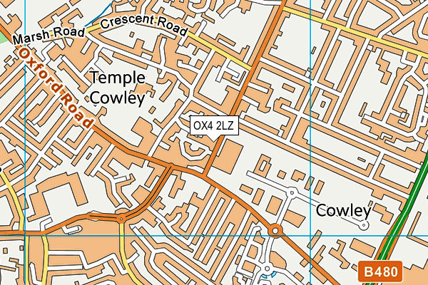 OX4 2LZ map - OS VectorMap District (Ordnance Survey) OX4 2LZ map - OS VectorMap District (Ordnance Survey)