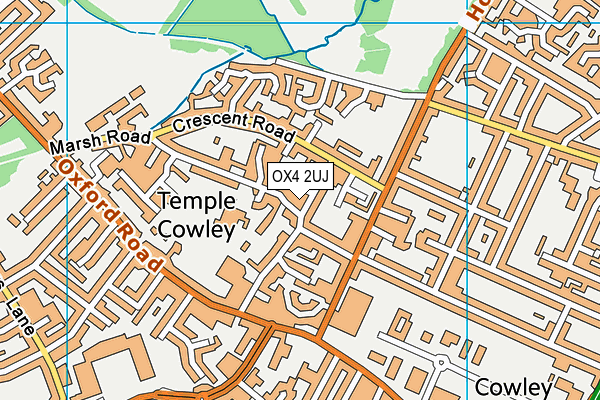 OX4 2UJ map - OS VectorMap District (Ordnance Survey) OX4 2UJ map - OS VectorMap District (Ordnance Survey)