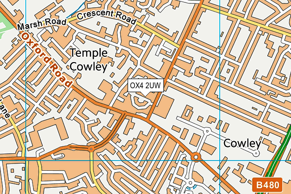 OX4 2UW map - OS VectorMap District (Ordnance Survey) OX4 2UW map - OS VectorMap District (Ordnance Survey)