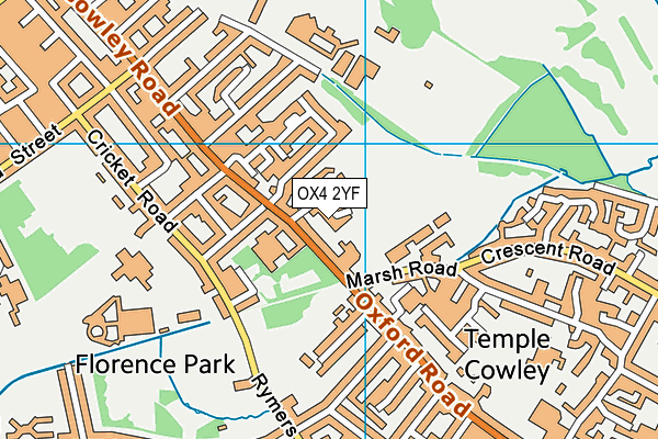 OX4 2YF map - OS VectorMap District (Ordnance Survey) OX4 2YF map - OS VectorMap District (Ordnance Survey)